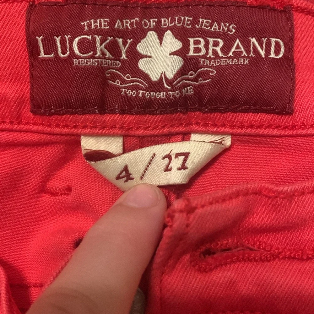 Lucky Brand Sweet’N Crop Coral Pink Jeans Size 4 - Picture 3 of 5